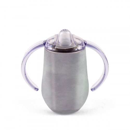 Tasse avec anses et couvercle à bec conique argent inox 30 cl 8,5 cm Inox Plastorex