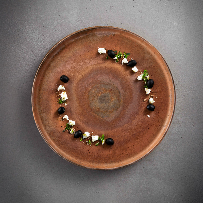 Assiette à pâtes rond orange grès émaillé Ø 16 cm 16x16 cm Planet Medard De Noblat