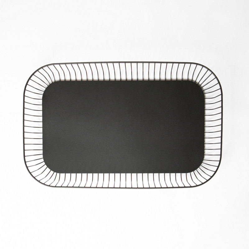 Corbeille de buffet acier noir 53,5x33x8,4 cm Naro Pro.mundi