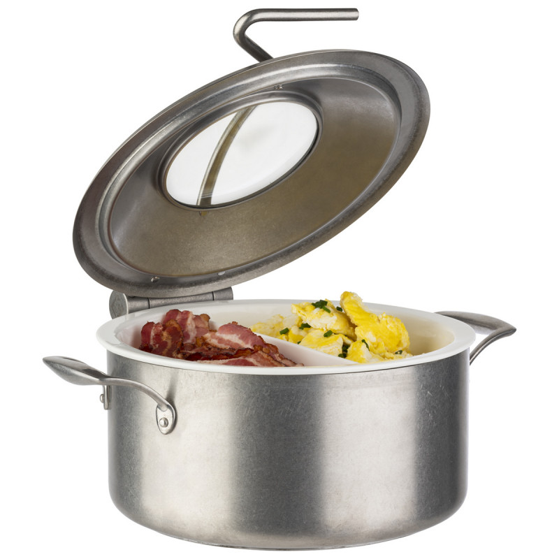Bac 1 compartiment pour chaffing dish porcelaine blanc Ø 29,5 cm 29,5x29,5x9 cm Orbit Aps