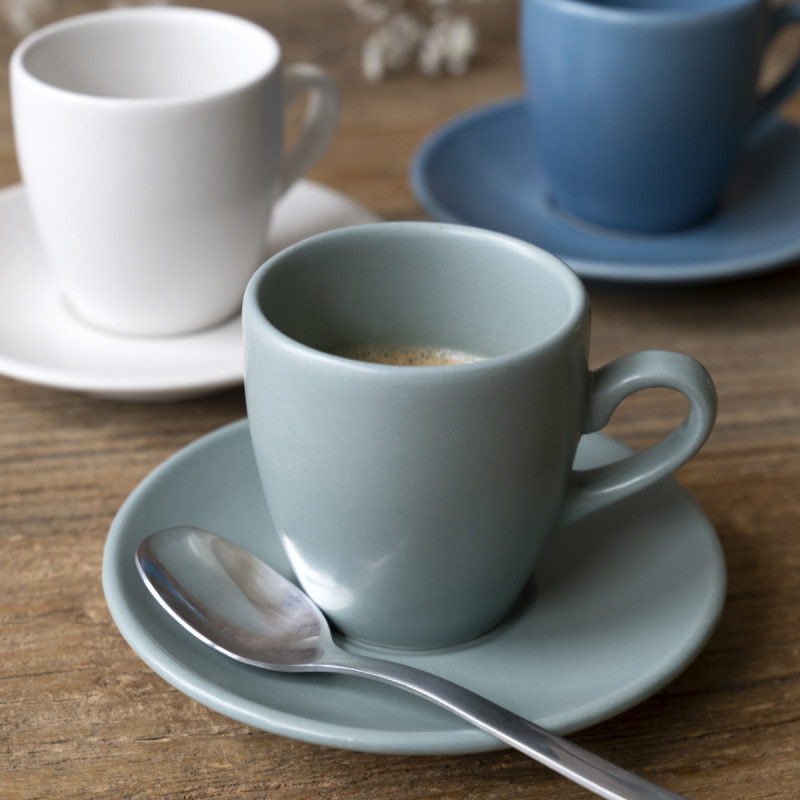 Sous tasse à café rond vert Grès Ø 12 cm Pulse Essentials Collection