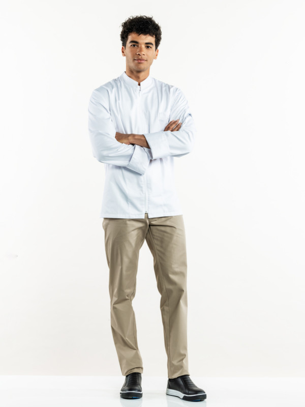 Pantalon de cuisine beige 46 Sabbia Chaud Devant