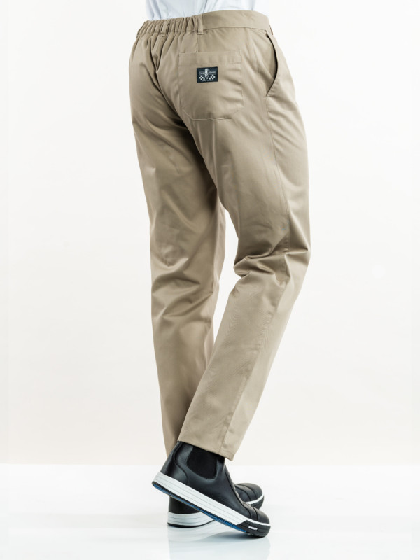 Pantalon de cuisine beige 52 Sabbia Chaud Devant