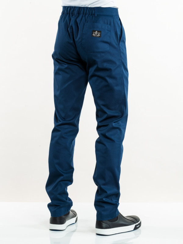 Pantalon de cuisine bleu marine 48 Marino Chaud Devant