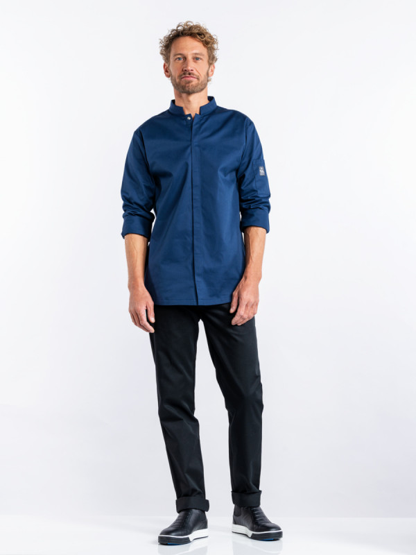 Veste de cuisine manches longues bleu marine XS Sabor Chaud Devant