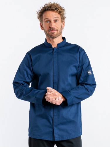 Veste de cuisine manches longues bleu marine XXL Sabor Chaud Devant