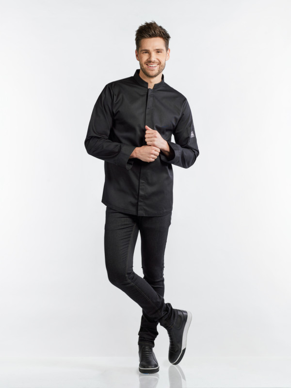 Veste de cuisine manches longues noir M Sabor Chaud Devant