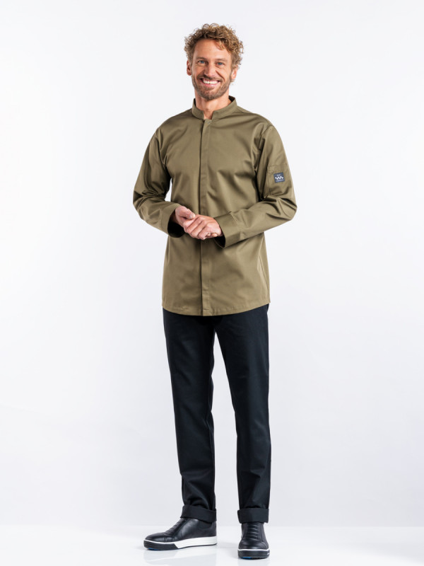 Veste de cuisine manches longues olive XL Sabor Chaud Devant