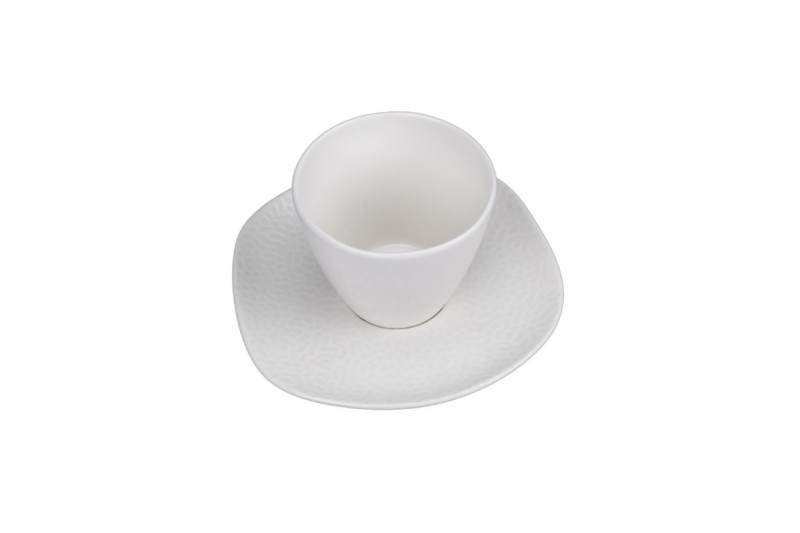 Sous tasse organique ivoire porcelaine vitrifiée Ø 14 cm Between Rak