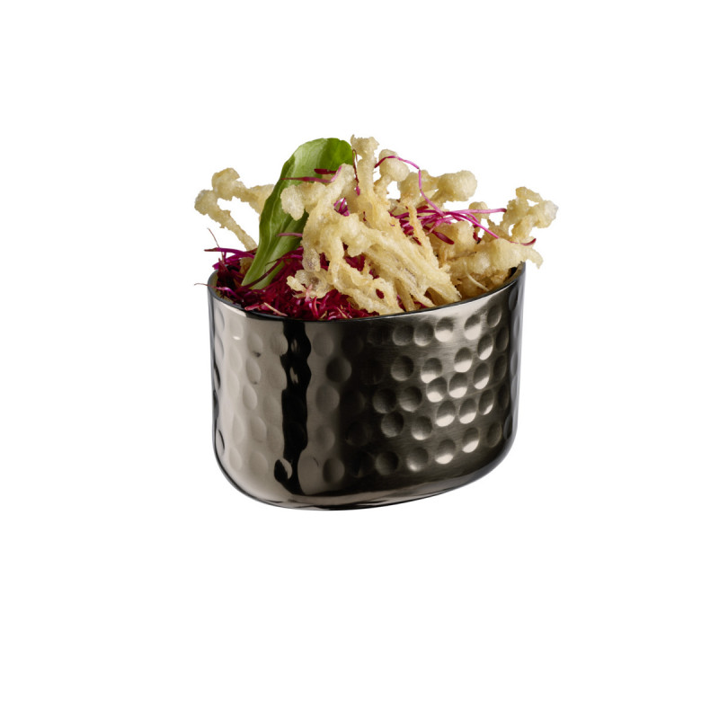 Corbeille martelée noir aluminium 8,5x6,5x5,5 cm Craft Aps