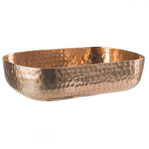 Corbeille martelée aluminium cuivre 23x15,5x6 cm Craft Aps